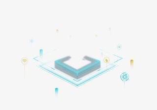 科技效果蓝色的展示台小图标元素免抠标签元素