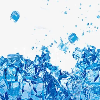 蓝色纯净冰块夏日免抠