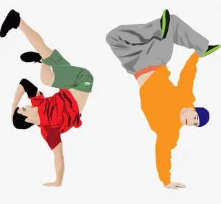 跳街舞的人矢量免抠