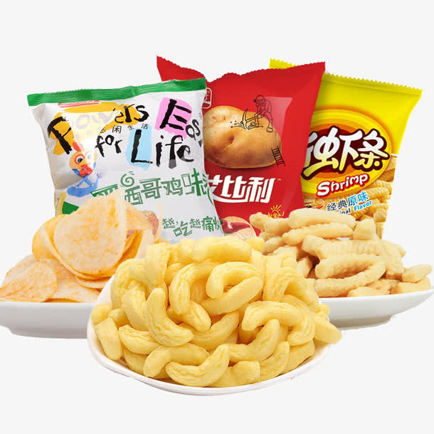 各种零食薯片免抠