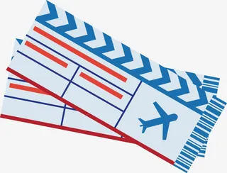 矢量飞机机票免抠