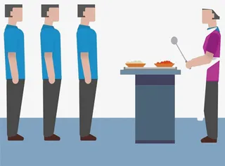 食堂排队吃饭不聚集  抗击疫情免抠