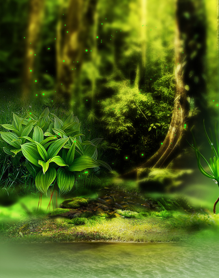 绿色梦幻森林背景高清