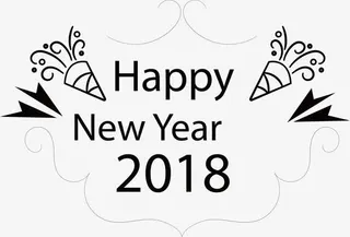 矢量庆祝新年快乐艺术字免抠