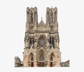 哥特式复杂宗教建筑免抠