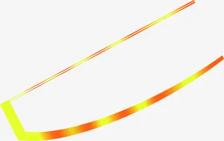 黄色渐变国庆丝带免抠