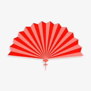 中国结小折扇免抠