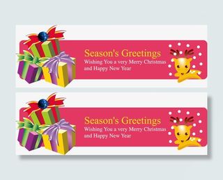 圣诞BANNER矢量素材免抠