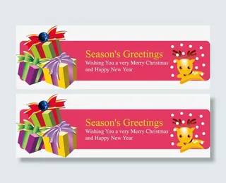 圣诞BANNER矢量素材免抠