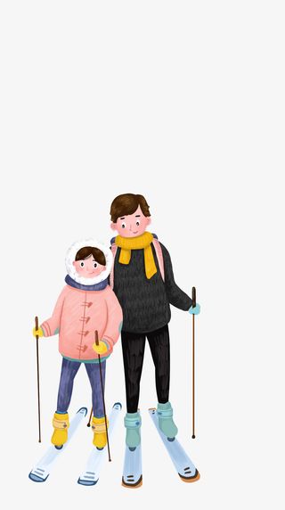 冬日滑雪人物免抠