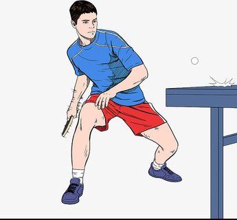 手绘风奥运打乒乓球的人免抠