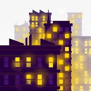 矢量万家灯火免抠