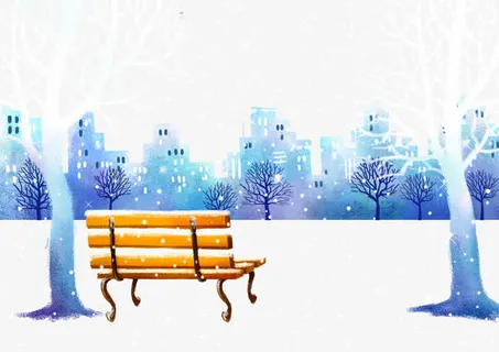 雪地上的木质座椅免抠 雪地上的木质座椅免抠