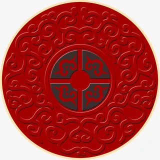 红色中国风 底纹免抠