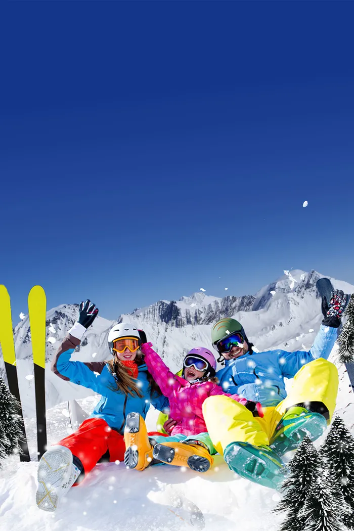 冬日旅行蓝色摄影滑雪冬季背景高清