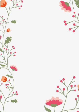 清新小花边背景框免抠