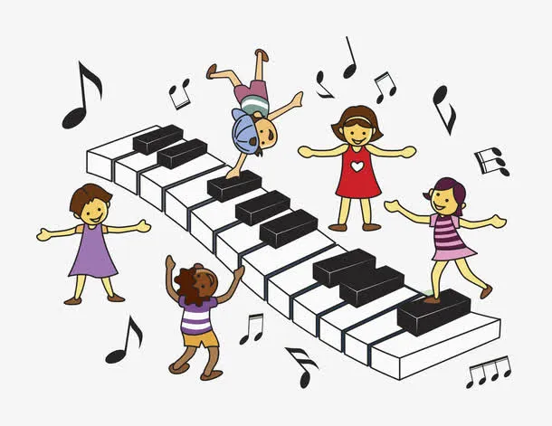 键盘上的孩子免抠