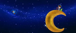 卡通月亮星空背景图高清