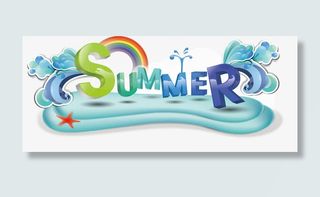 summer 夏天艺术字免抠
