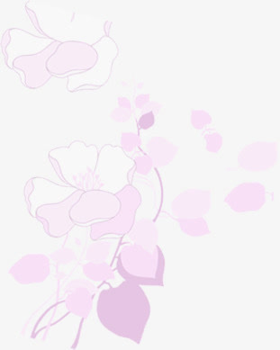 粉色手绘水墨花朵免抠