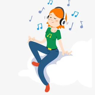 卡通音乐节快乐贺卡矢量素材免抠