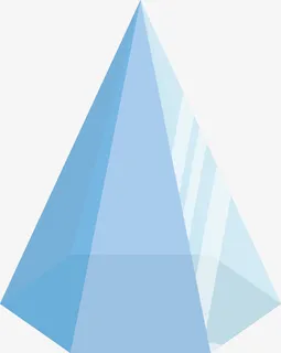 倒影矢量卡通透明棱镜免抠