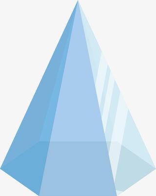 倒影矢量卡通透明棱镜免抠