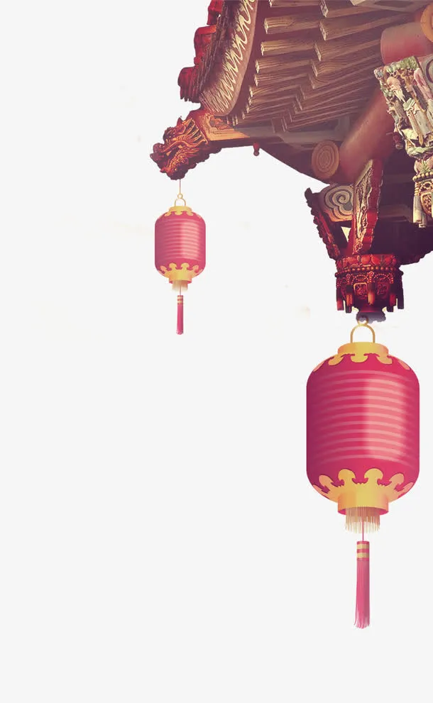 房檐上的灯笼免抠