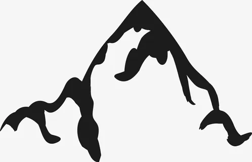 中国风矢量水墨山图免抠