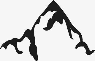 中国风矢量水墨山图免抠