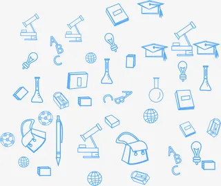 矢量手绘卡通文具背景