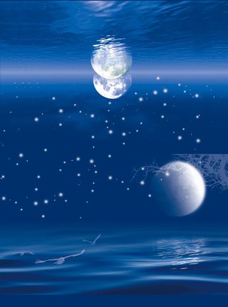 蓝色夜空背景模板高清