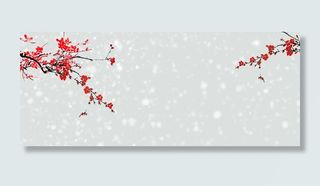 冬季腊梅文艺雪花banner高清