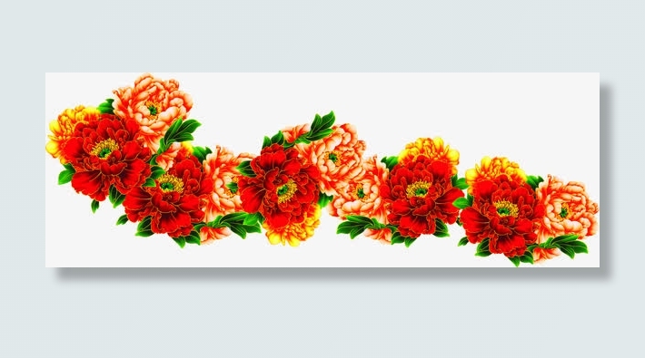 牡丹花开节日花朵免抠