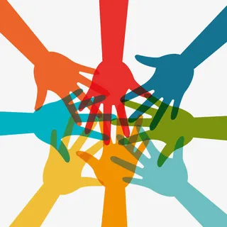 五彩手团结高清免扣素材免抠