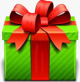 绿色礼盒卡通礼物送礼免抠