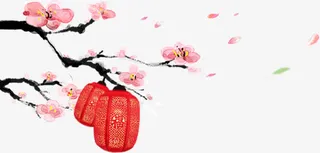 梅花灯笼素材免抠