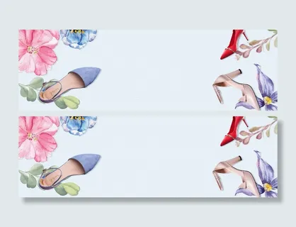 春季上新鞋子手绘花朵蓝色banner高清 春季上新鞋子手绘花朵蓝色banner高清