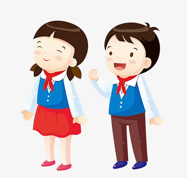 带红领巾的小学生免抠