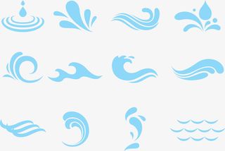 矢量浪花纹样免抠