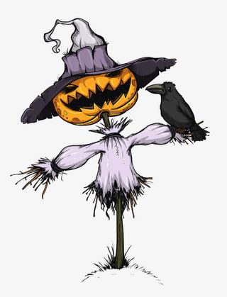 卡通南瓜稻草人免抠