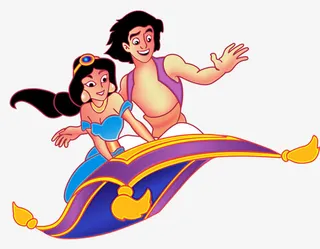 卡通大拉丁公主魔法飞毯免抠