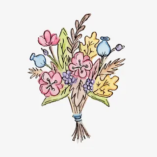 彩色花束矢量图装饰免抠