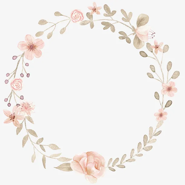 卡通手绘整洁的花环免抠