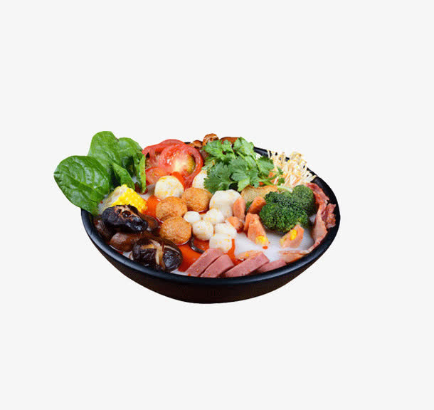 火锅碗里的食物免抠