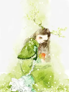 少女系唯美手绘插画免抠