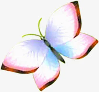 粉色春天飞翔蝴蝶装饰免抠