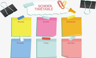 彩色便利贴课表免抠