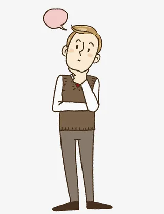 水彩疑问的小男孩免抠图免抠