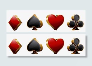 扑克牌四个花色3D免抠